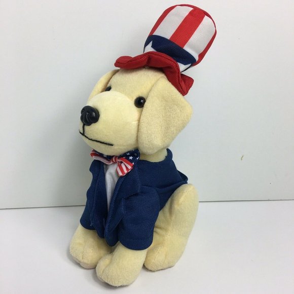 Raising Canes Chicken Push Puppy Dog 4th Of July Stars Stripes Red White Blue 7" - Picture 4 of 12